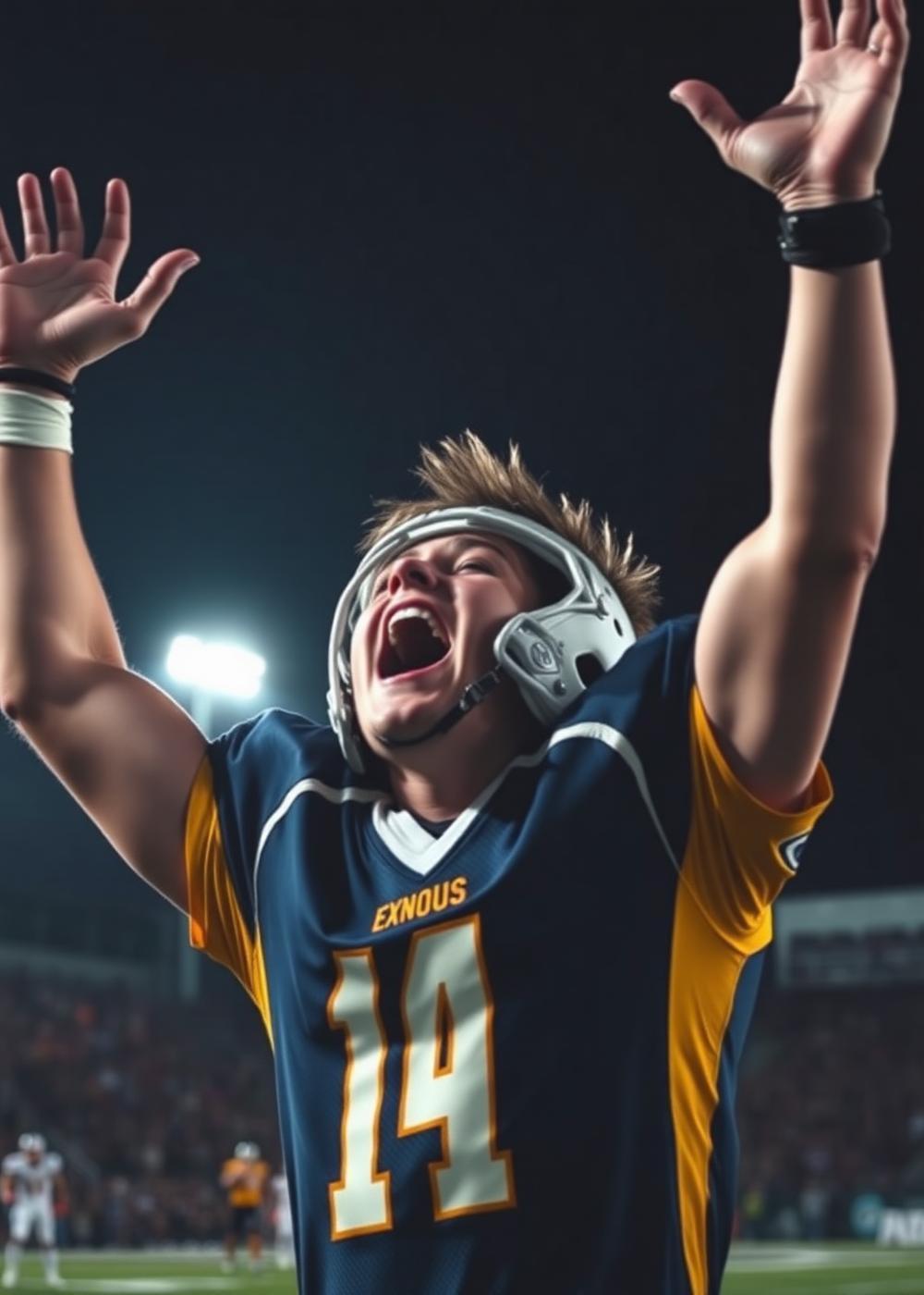 Player celebrating a touchdown